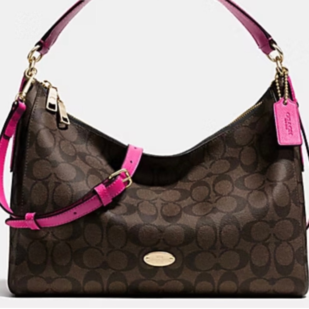 NWT COACH Signature East/West Celeste Hobo